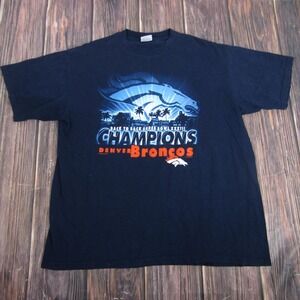 Vintage Denver Broncos Shirt Mens XXL Navy NFL Football Super Bowl Champions 90s